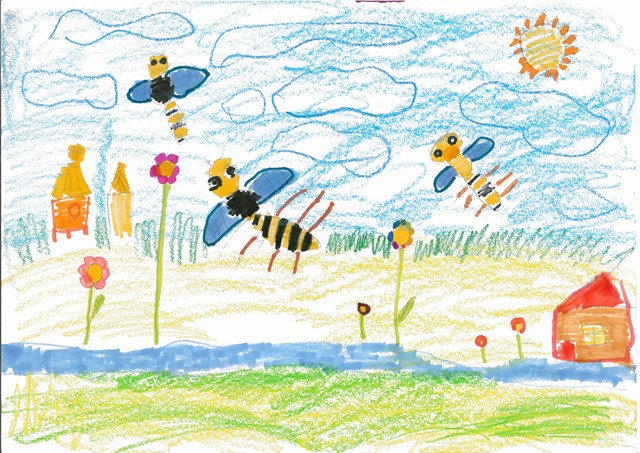 Марья Мархиль, 6 лет, «Пчелы», преп. О.М. Нетребо, ДХШ № 1, г. Томск 